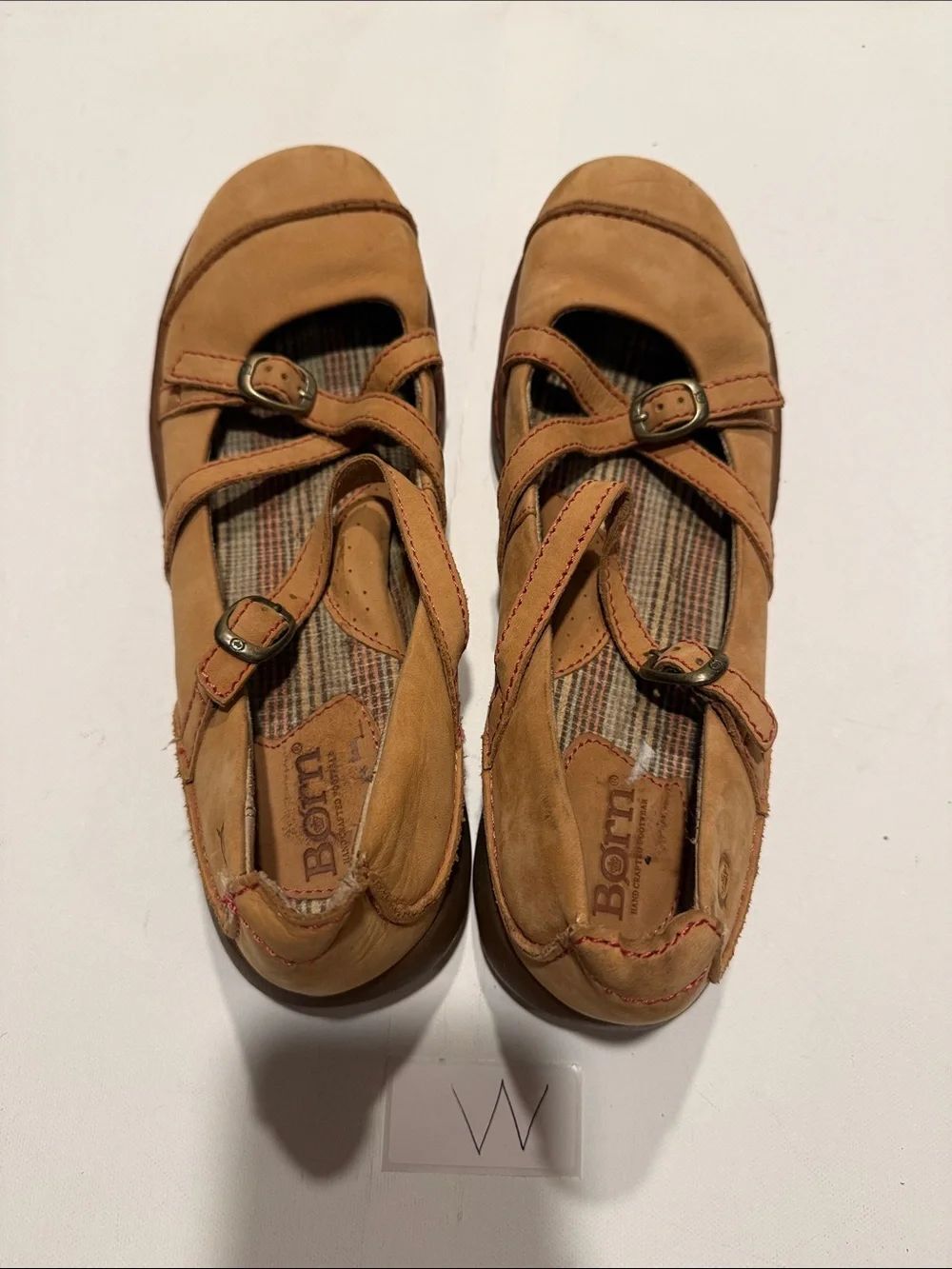 Born Tan Leather Triple-Strap Mary Jane Flats - Picture 3 of 5